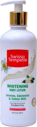 Swiss Tempelle Whitening Body Lotion Jasmine,edelweiss & Cotton Milk(400 ml) - UNORMART