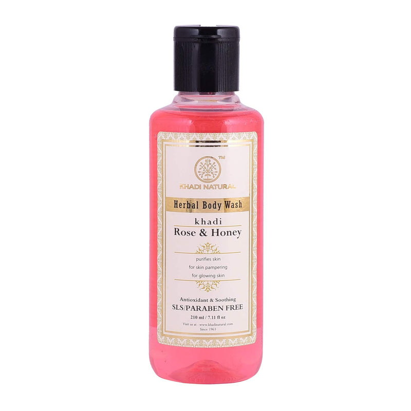 Khadi Ayurvedic Rose & Honey Body Wash Sls & Paraben Free 210ml - UNORMART