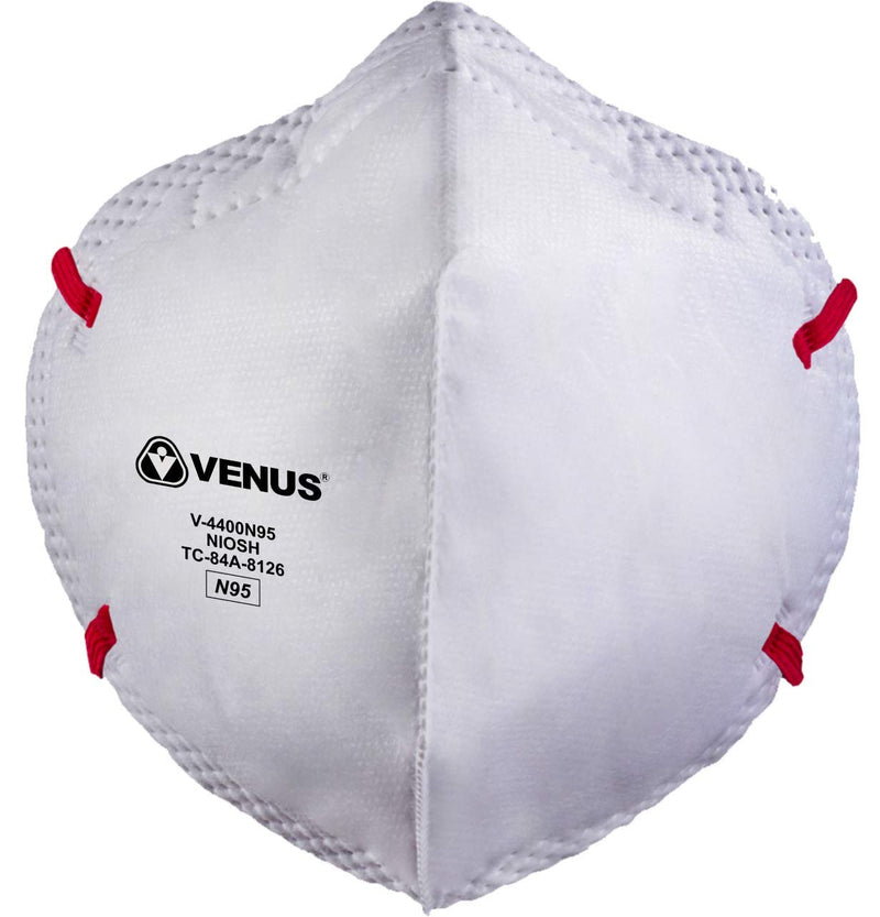 VENUS V-4400 Flat Fold Respirator with NIOSH N95 Certification which Protects against Airborne Viruses - UNORMART