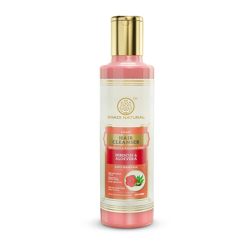 Khadi Ayurvedic Hibiscus Alovera Cleanser/Shampoo Sulphate Paraben Free 210ml - UNORMART