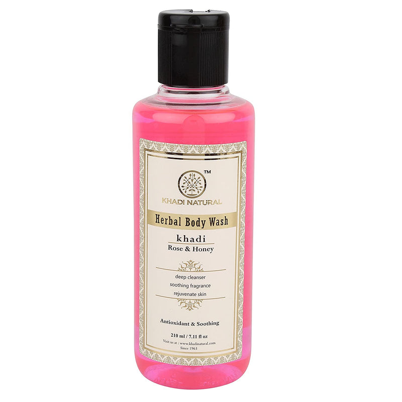 Khadi Ayurvedic Rose & Honey Body Wash 210ml - UNORMART