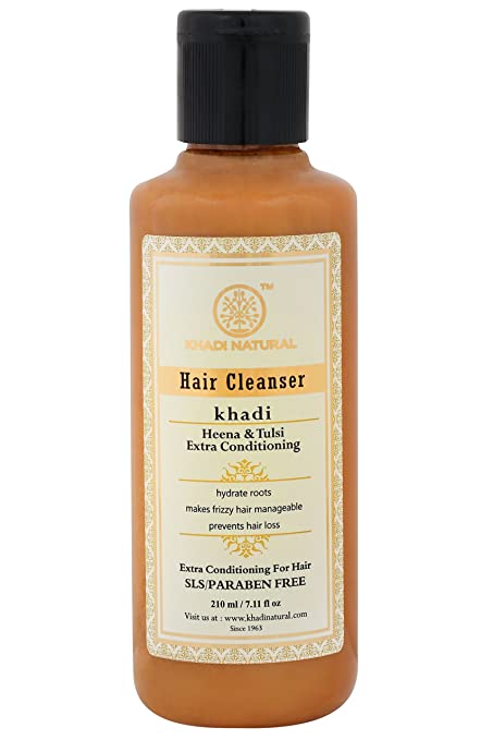 Khadi Ayurvedic Henaa Tulsi Extra Conditioning Hair Cleanser Sls & Paraben Free 210ml - UNORMART