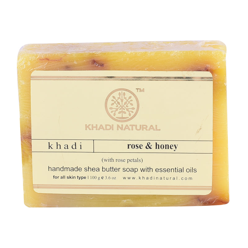 Khadi Ayurvedic Rose Honey With Rose Petals Soap 100gm - UNORMART