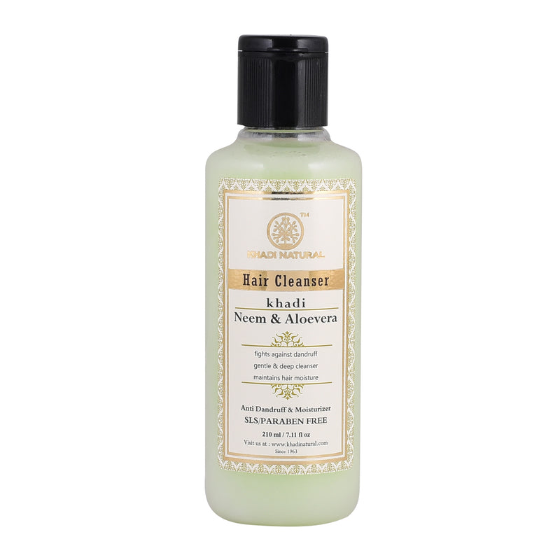 Khadi Ayurvedic Neem & Aloevera Hair Cleanser Sls & Paraben Free 210ml - UNORMART