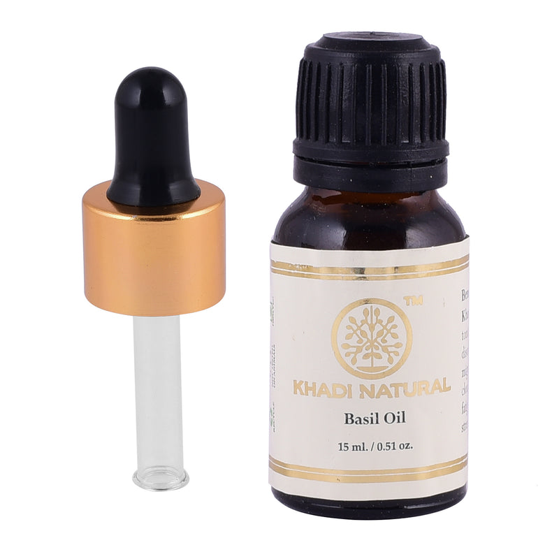 Khadi Ayurvedic Basil Essential Oil 15ml - UNORMART