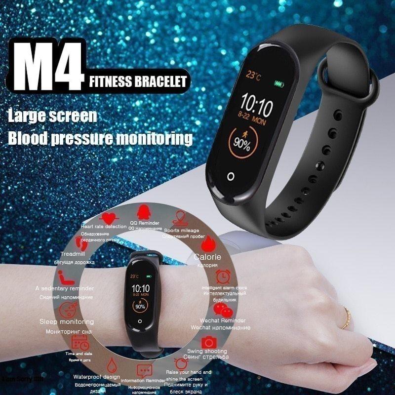 M4 Smart Fitness Watch with Heart Rate and Blood Pressure Monitor - UNORMART