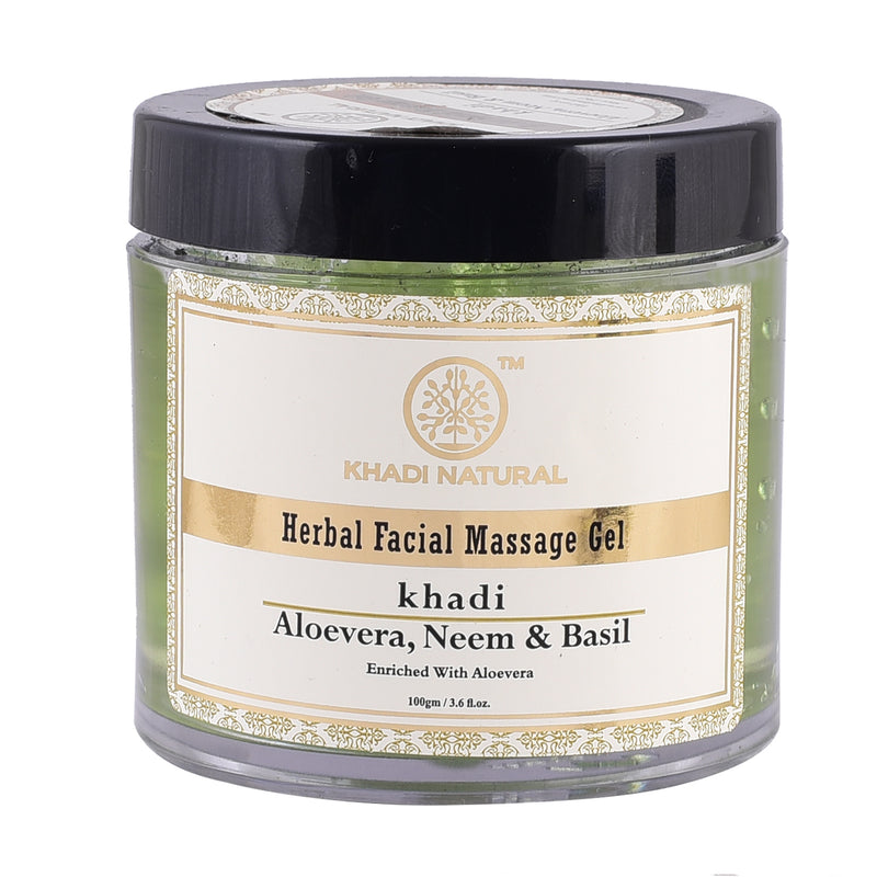 Khadi Ayurvedic Aloevera Neem & Basil Facial Massage Gel 100gm - UNORMART