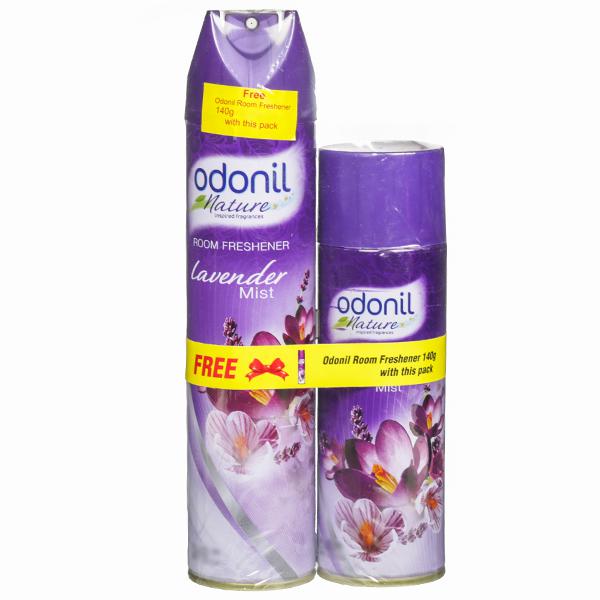 Dabur Odonil Room Spray - 153 g (Lavender) With Odonil Room Freshener- 108g (Lavender) FREE COMBO Pack - UNORMART
