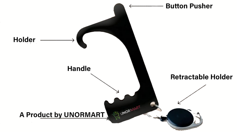 COVID Safety Key (Contactless Door Opener with Button Pusher) by UNORMART - UNORMART