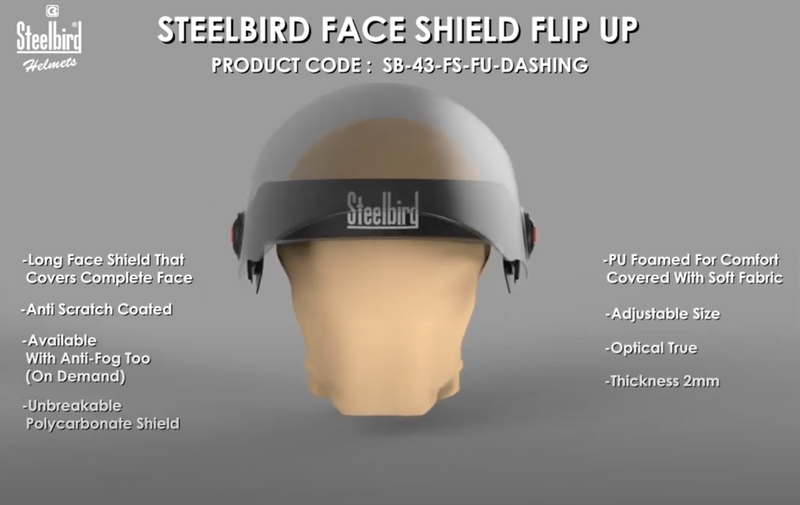 Steelbird Flip Up Shield - UNORMART