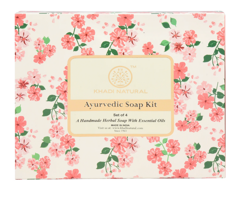 Khadi Ayurvedic Soap Kit (Set Of 4) 100GM (1 Box) - UNORMART