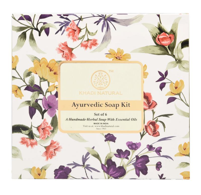 Khadi Ayurvedic Soap Kit (Set Of 6) 50Gm (1 Box) - UNORMART