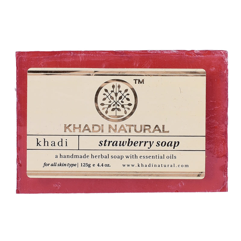 Khadi Ayurvedic Strawberry Soap 125gm - UNORMART