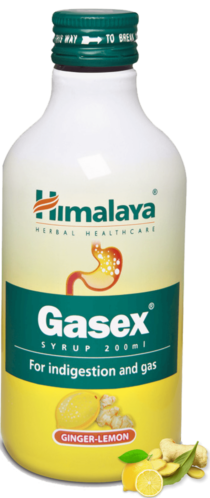 Himalaya Gasex Syrup Ginger Lemon Flavour 200ML - UNORMART