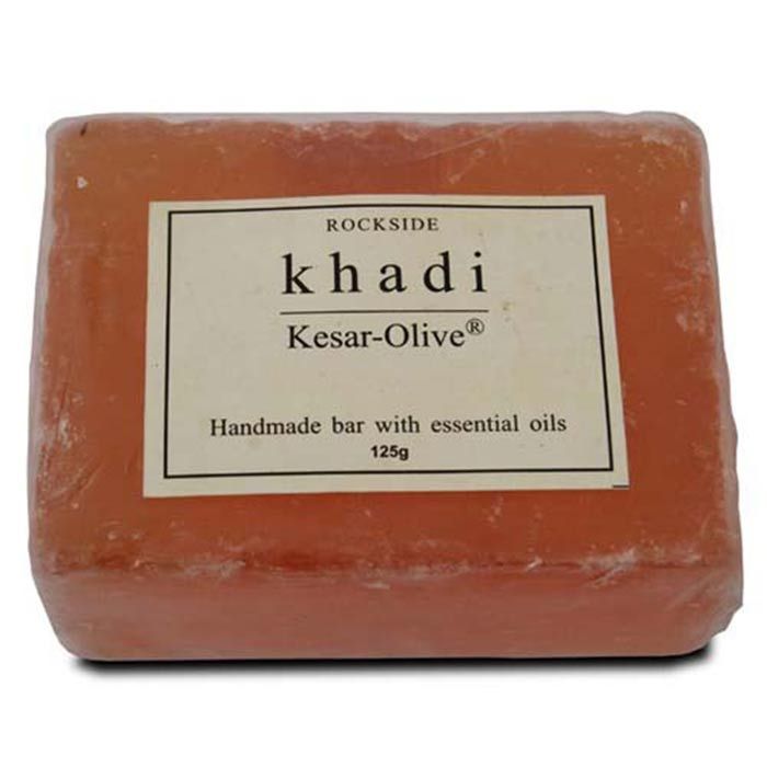Khadi Natural Kesar Olive Soap 125gm - UNORMART