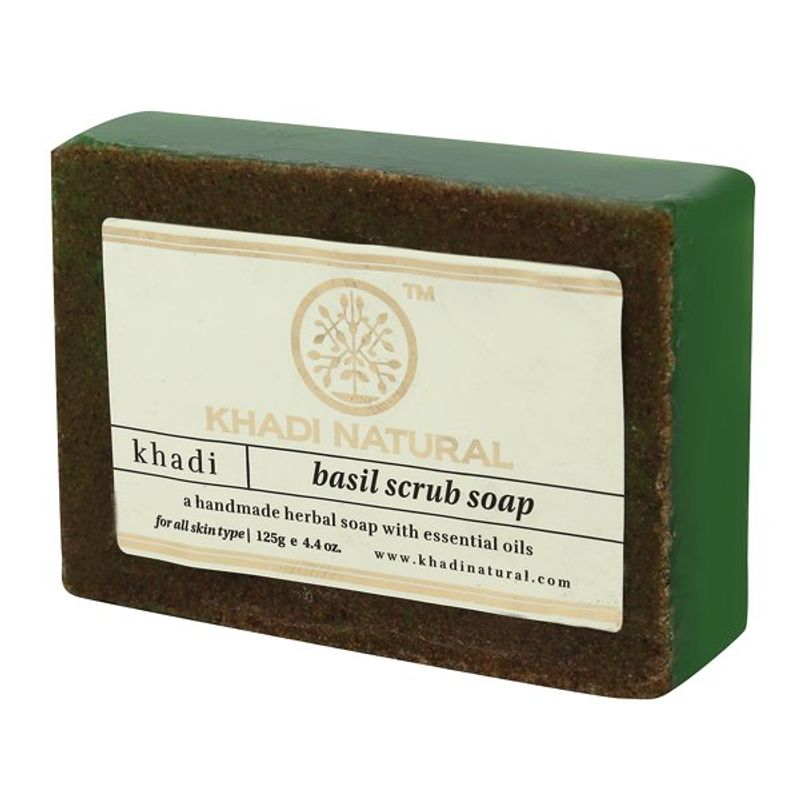 Khadi Ayurvedic Basil Scrub Soap 125gm - UNORMART