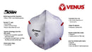 VENUS V-4400 Flat Fold Respirator with NIOSH N95 Certification which Protects against Airborne Viruses - UNORMART