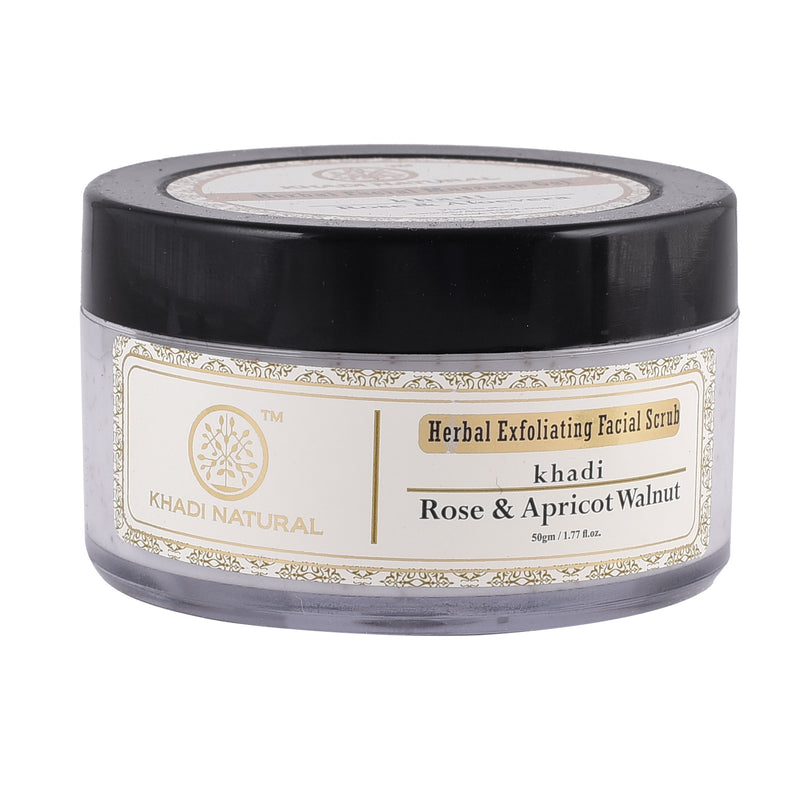 Khadi Ayurvedic Rose & Apricot Walnut Facial Scrub 50gm - UNORMART